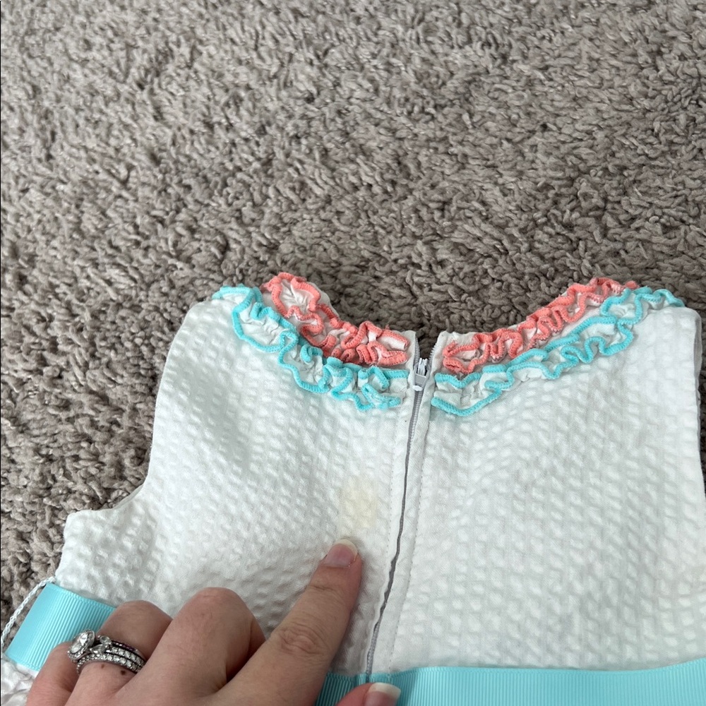 Bonnie Baby Seersucker Pink Blue Easter Spring Dress - Picture 4 of 5